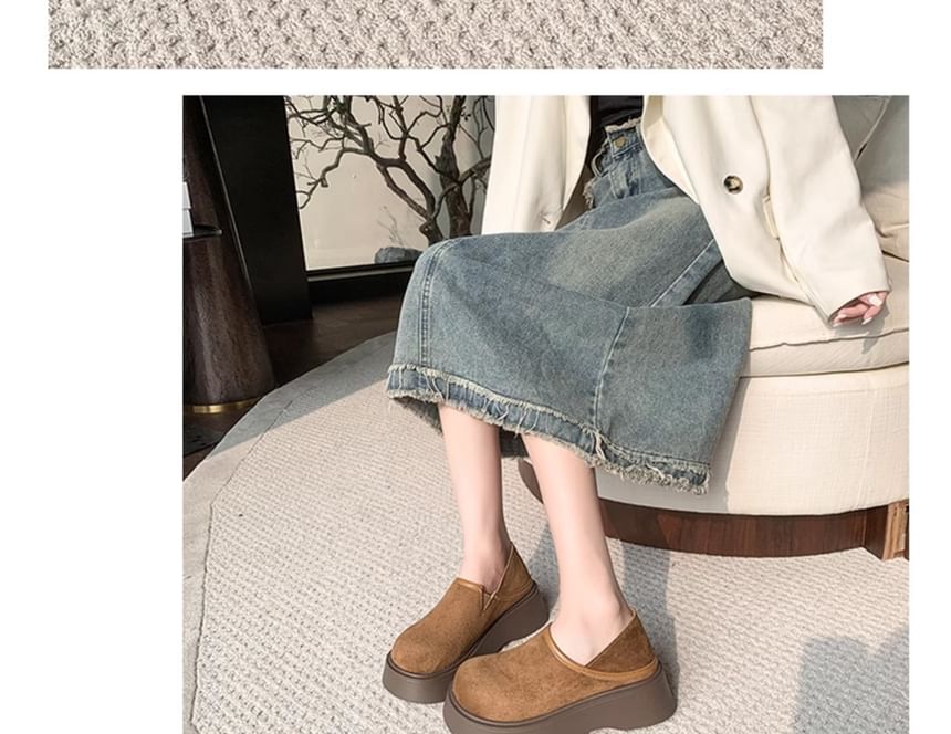 Suede Platform Ons Slip Faux