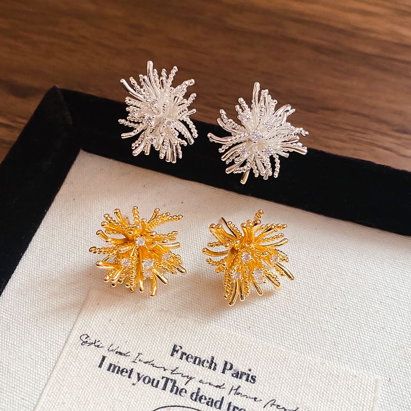 Earring CZ Flower Stud