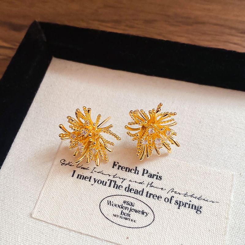 Earring CZ Flower Stud