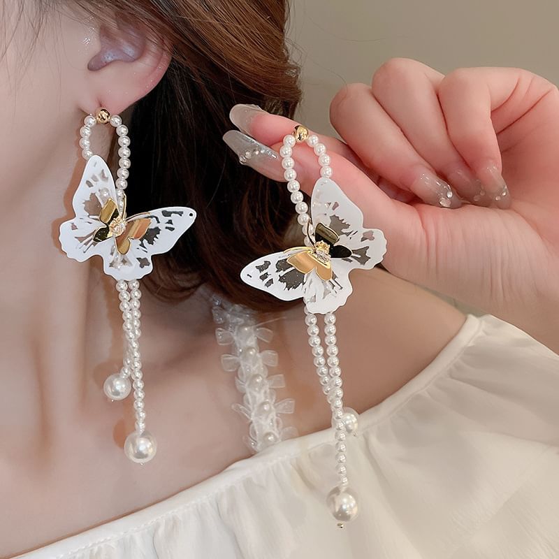 Earring Pearl Stud Flower Faux / Drop Ear
