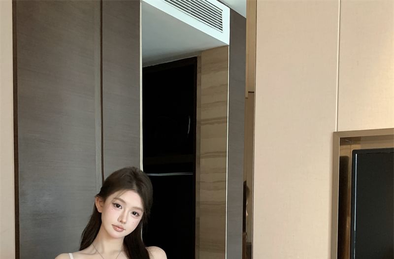 Ruffle Plain Asymmetrical Cami Top