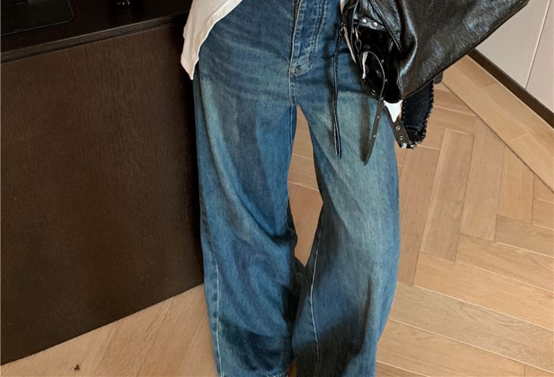 Knit Sleeve Plain Scoop Neck Long Top