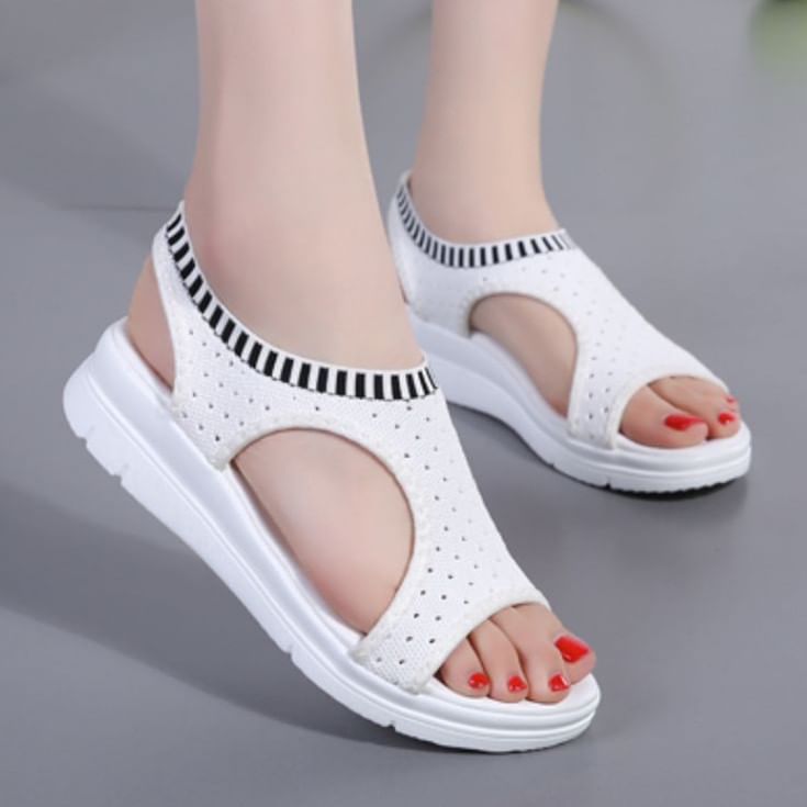 Contrast Trim Sandals Cutout