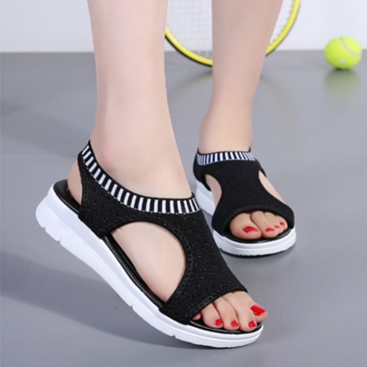 Contrast Trim Sandals Cutout