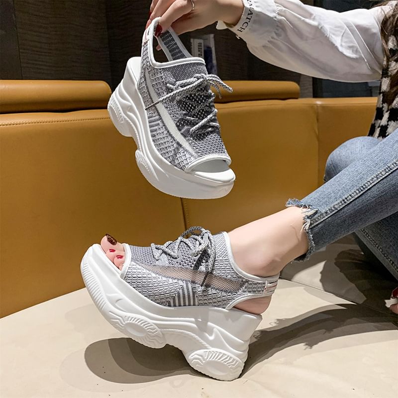 Sneakers Peep-Toe Cutout Platform