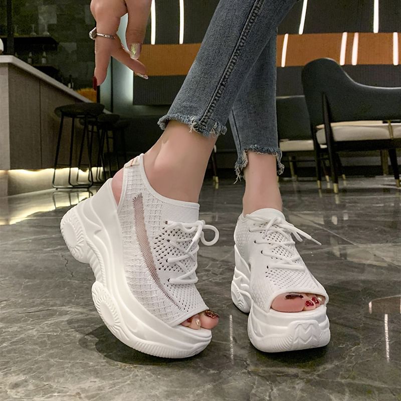 Sneakers Peep-Toe Cutout Platform