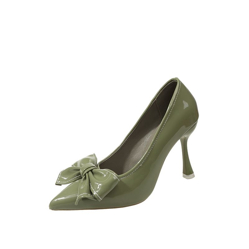 Pointy Heel Pumps Bow High