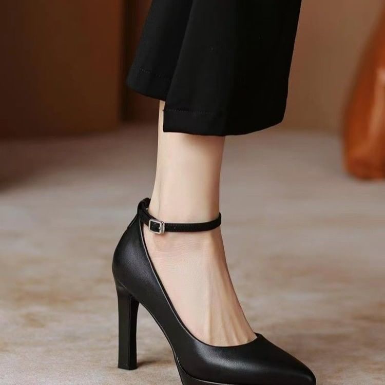 Platform Stiletto Pointy Heel Ankle Sandals Strap