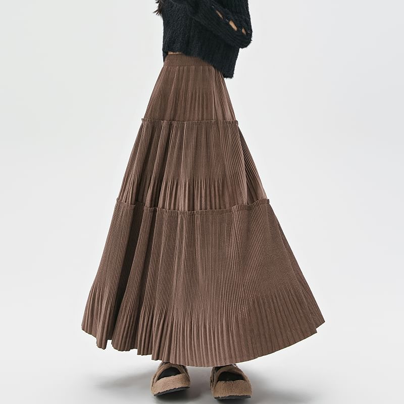 High Rise Skirt Midi A-Line Velvet