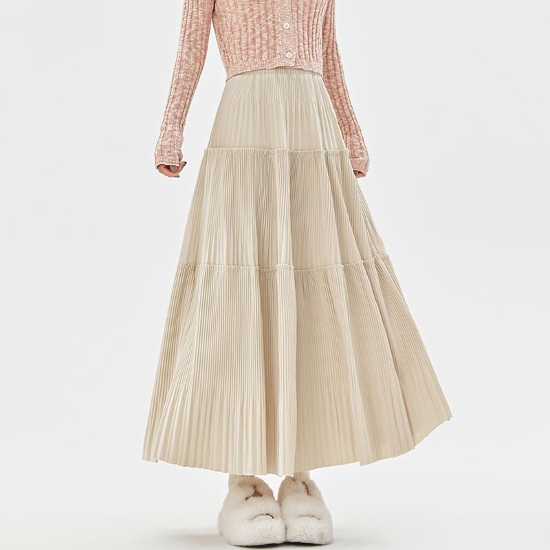 High Rise Skirt Midi A-Line Velvet