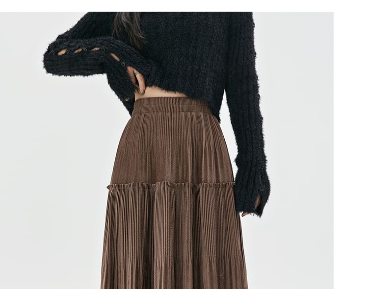 High Rise Skirt Midi A-Line Velvet