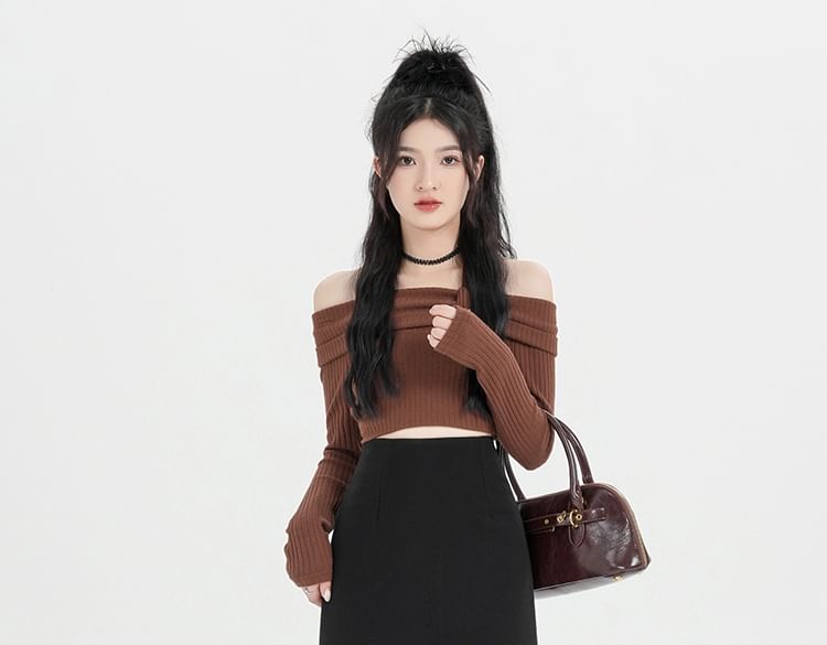 Plain Skirt Waist Slit A-Line High Back Midi