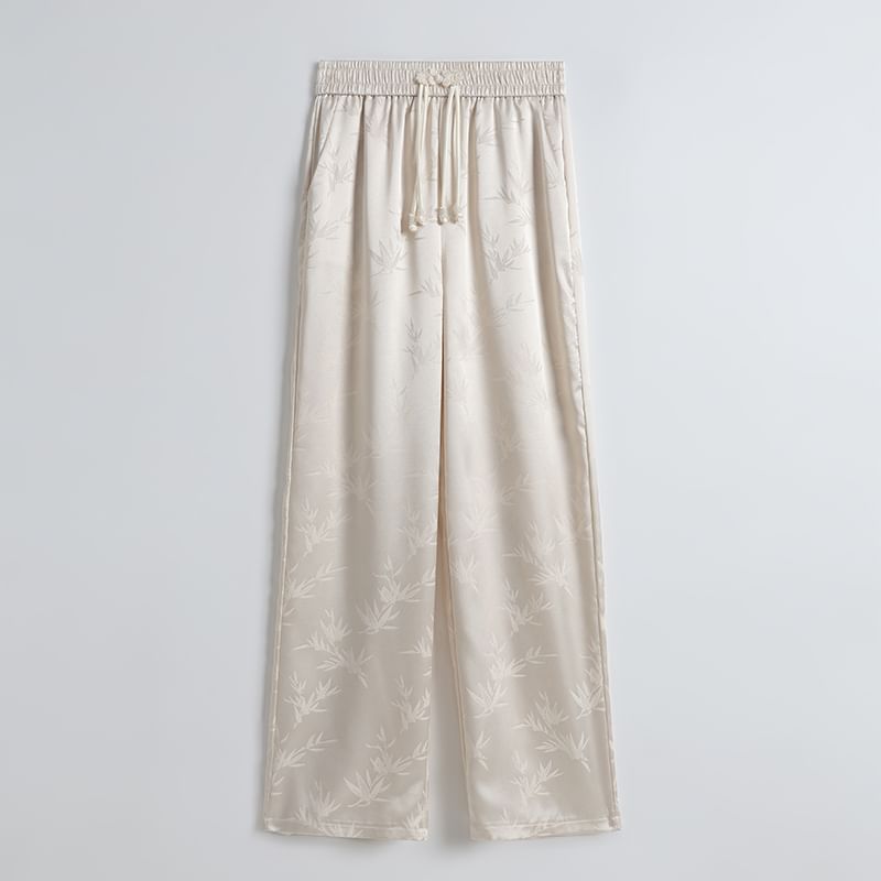 Jacquard (Various Waist Pants High Leg Bamboo Designs) Wide