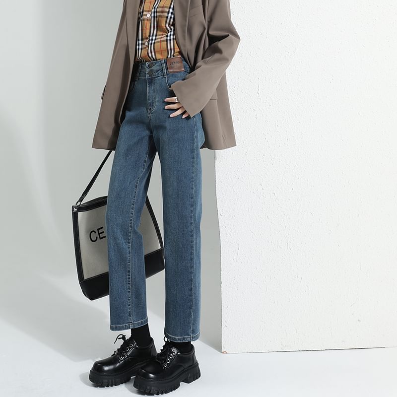 Designs) High Washed Waist Jeans Straight Leg (Various