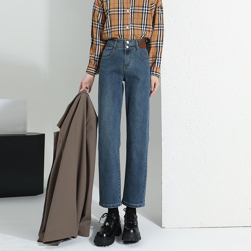 Designs) High Washed Waist Jeans Straight Leg (Various