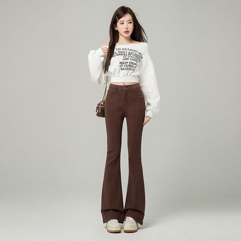 Bootcut Washed Jeans Waist High Designs) (Various