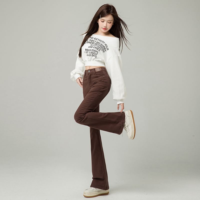 Bootcut Washed Jeans Waist High Designs) (Various