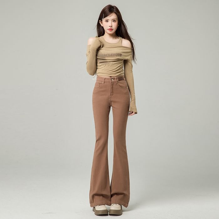 Bootcut Washed Jeans Waist High Designs) (Various