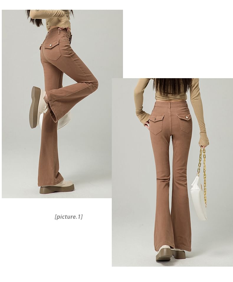 Bootcut Washed Jeans Waist High Designs) (Various