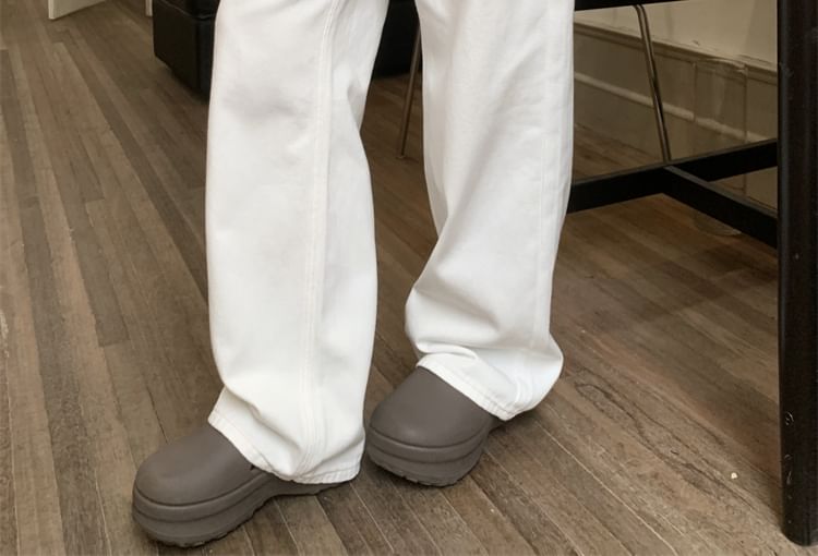 High Bow Loose Jeans Embroidered Waist Fit