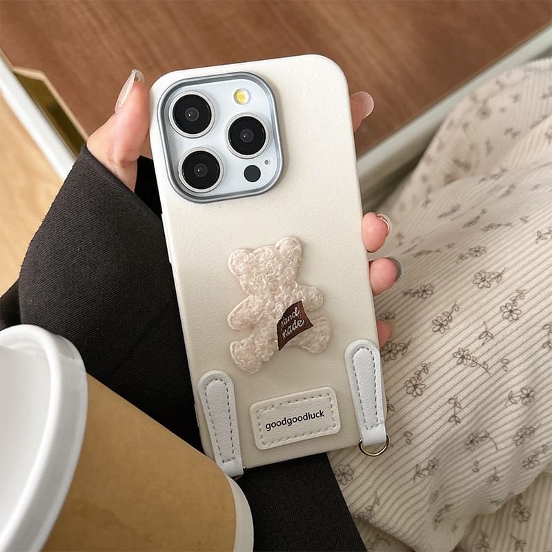 Case with Strap Phone Applique Bear