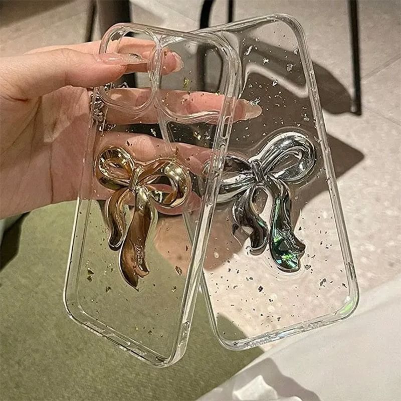 Phone Gold Bow Leaf Case