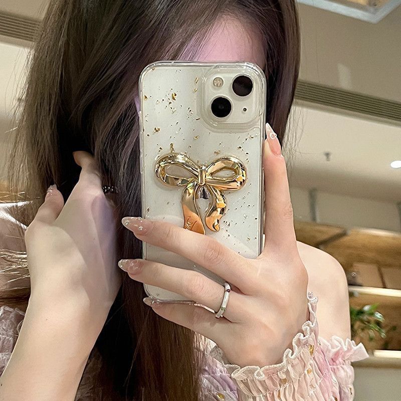 Phone Gold Bow Leaf Case