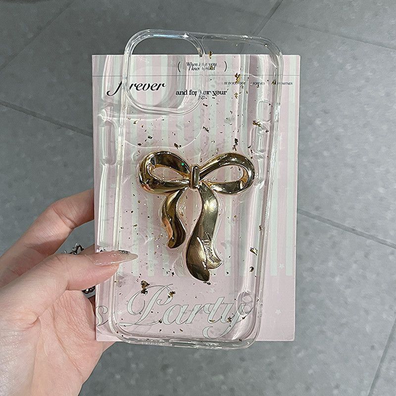 Phone Gold Bow Leaf Case