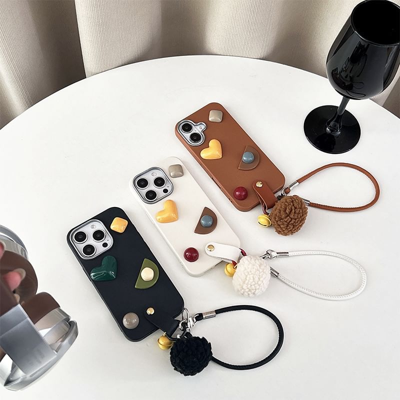 Phone Pom Geometric Strap with Case