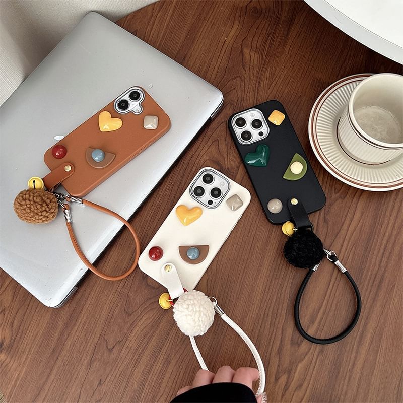 Phone Pom Geometric Strap with Case