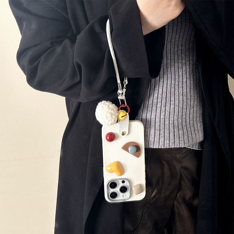 Phone Pom Geometric Strap with Case