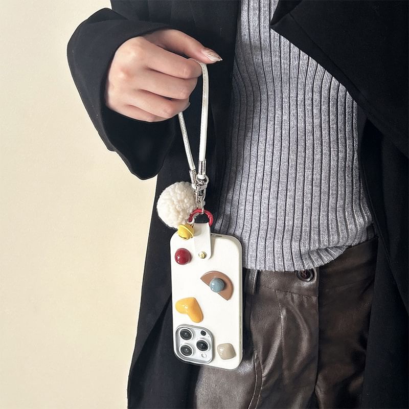 Phone Pom Geometric Strap with Case