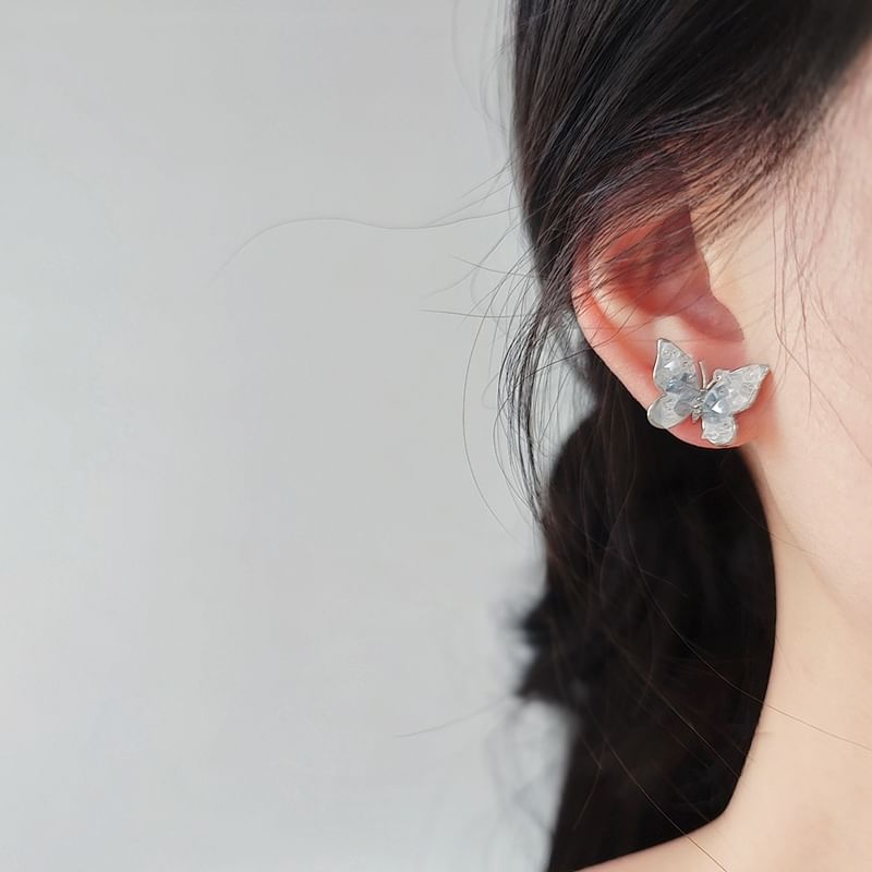 / Rhinestone Stud Butterfly On Earring Clip