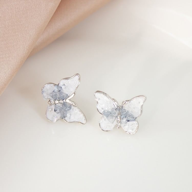 / Rhinestone Stud Butterfly On Earring Clip