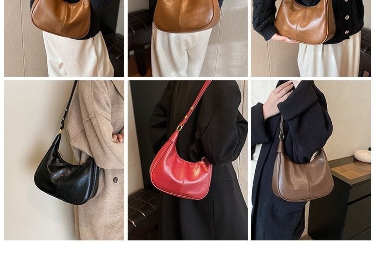 Plain Bag Faux Leather Crossbody