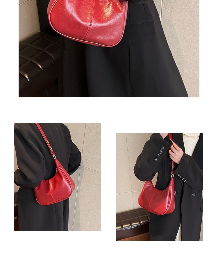 Plain Bag Faux Leather Crossbody