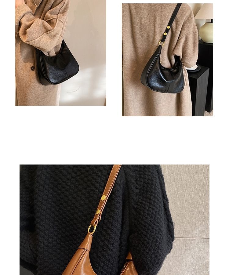 Plain Bag Faux Leather Crossbody