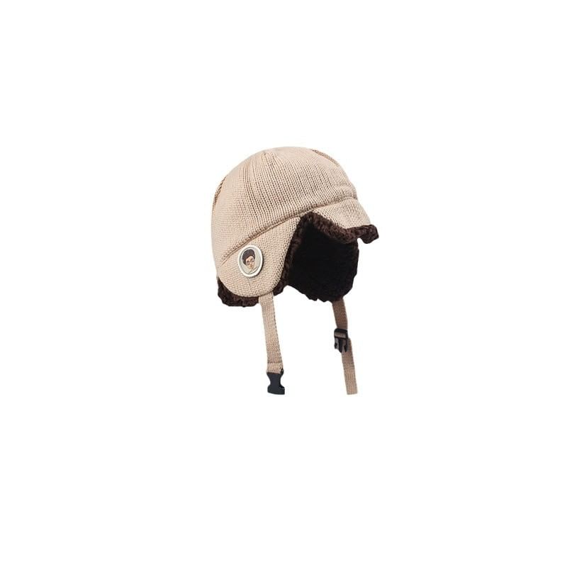 Trapper Embroidered Knit Hat Cartoon
