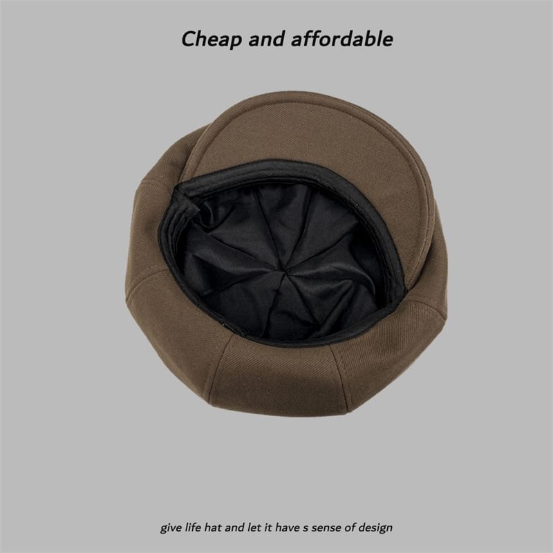 Cap Plain Newsboy Buttoned