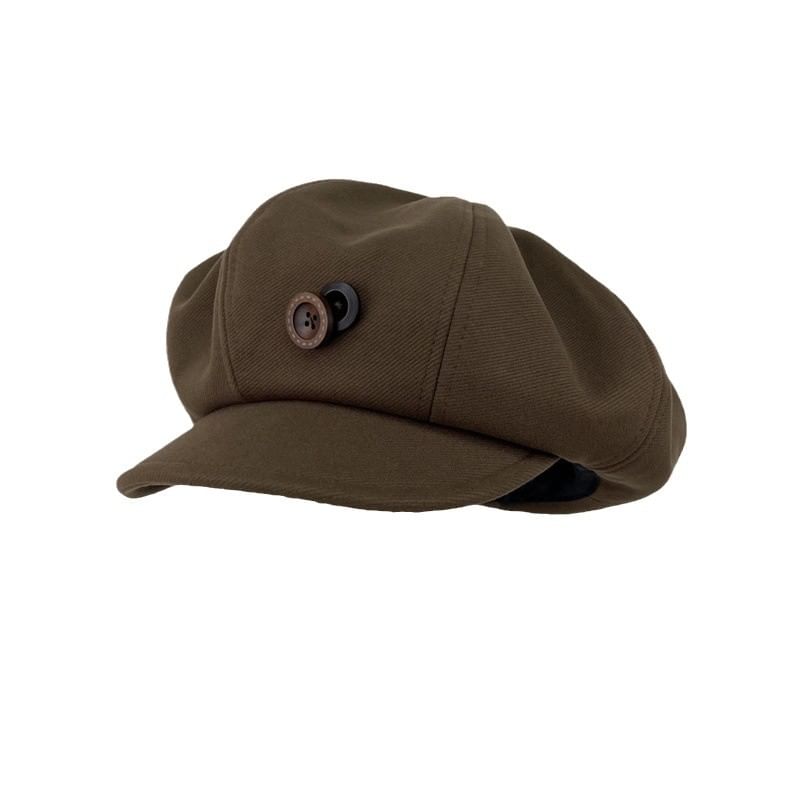 Cap Plain Newsboy Buttoned