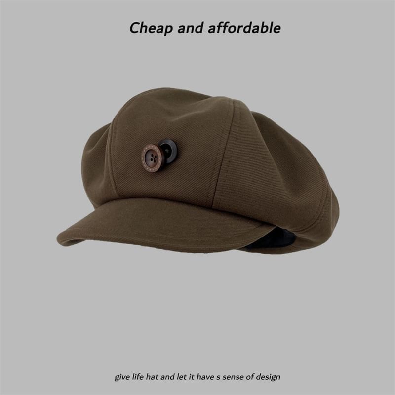 Cap Plain Newsboy Buttoned
