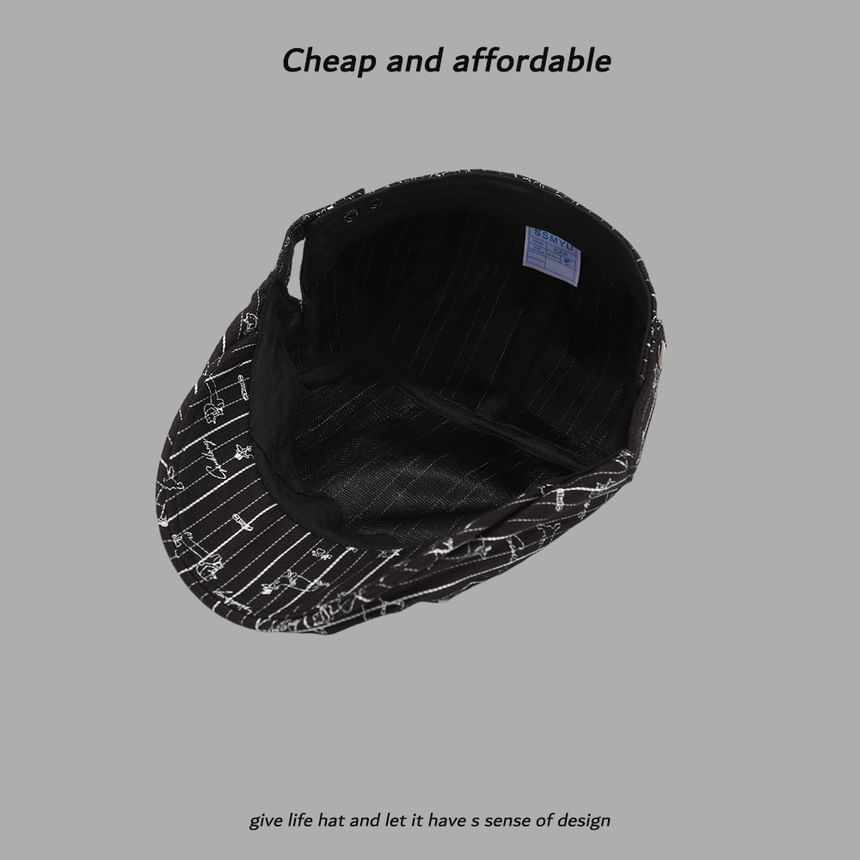 Cap Dog Print Newsboy