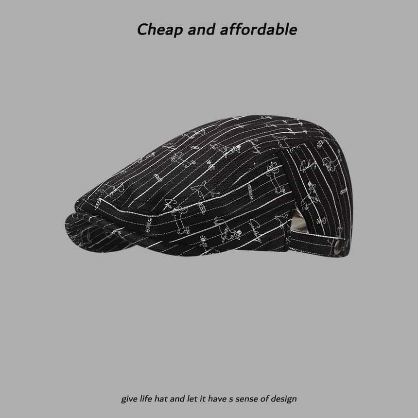 Cap Dog Print Newsboy