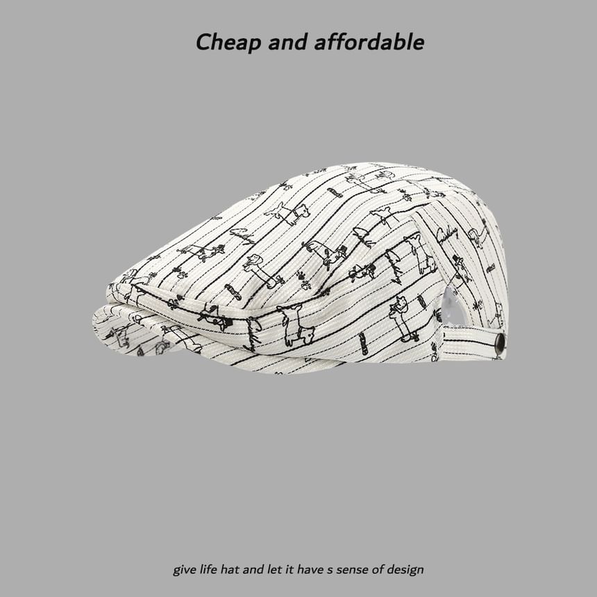 Cap Dog Print Newsboy