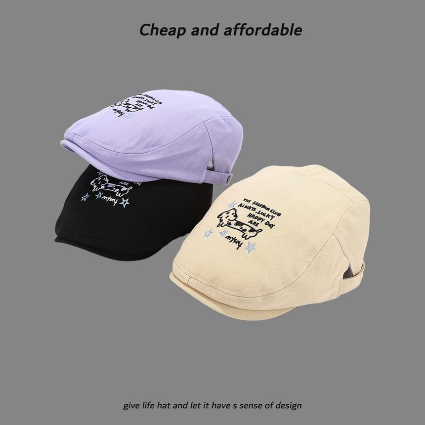Embroidery Cartoon Hat Newsboy