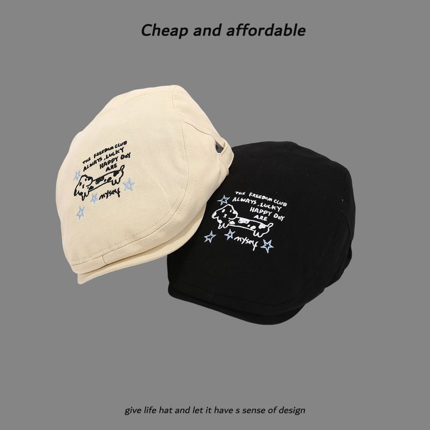 Embroidery Cartoon Hat Newsboy