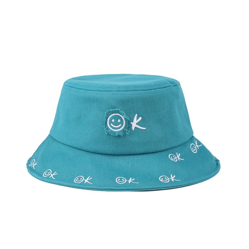 Face Smiley Bucket Hat Embroidered