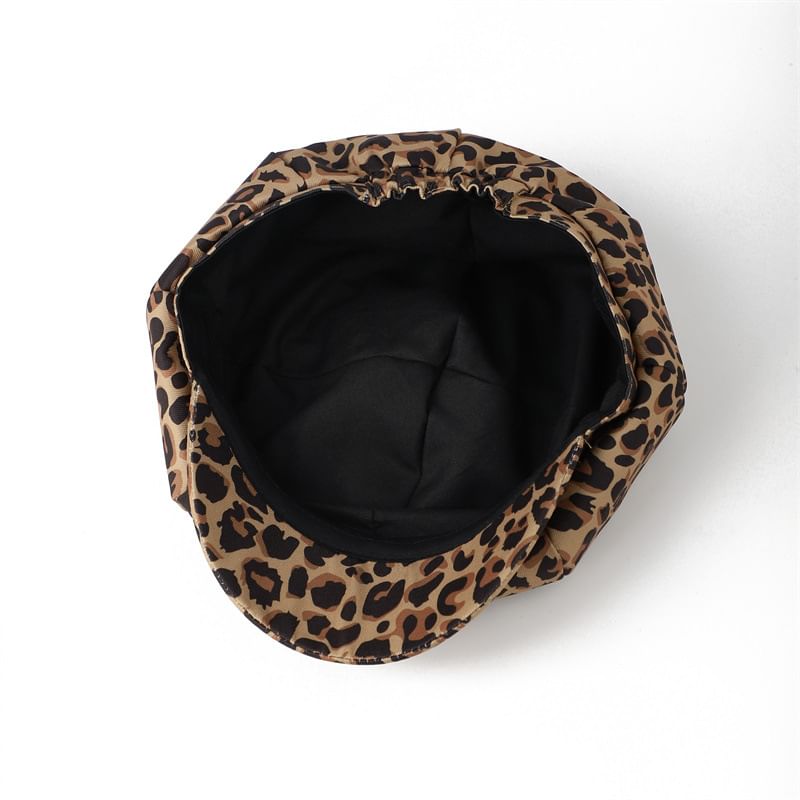 Newsboy Animal Print Cap