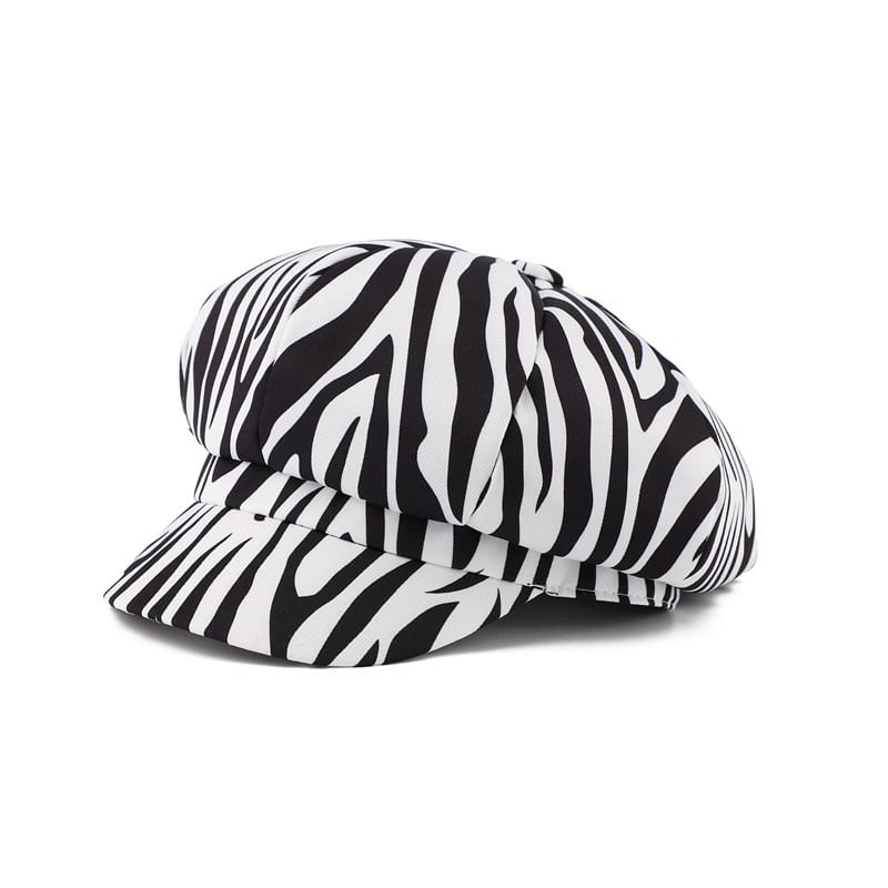 Newsboy Animal Print Cap