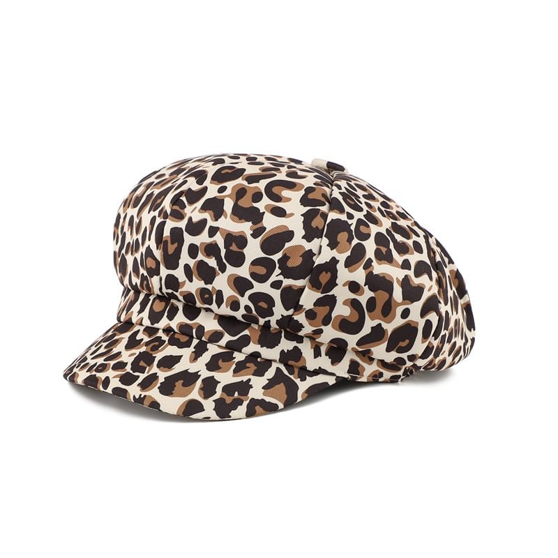 Newsboy Animal Print Cap